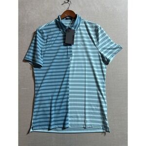 NWTS G Fore Mens Polo Golf Shirt Short Sleeve Colorblock Stripes Green Small